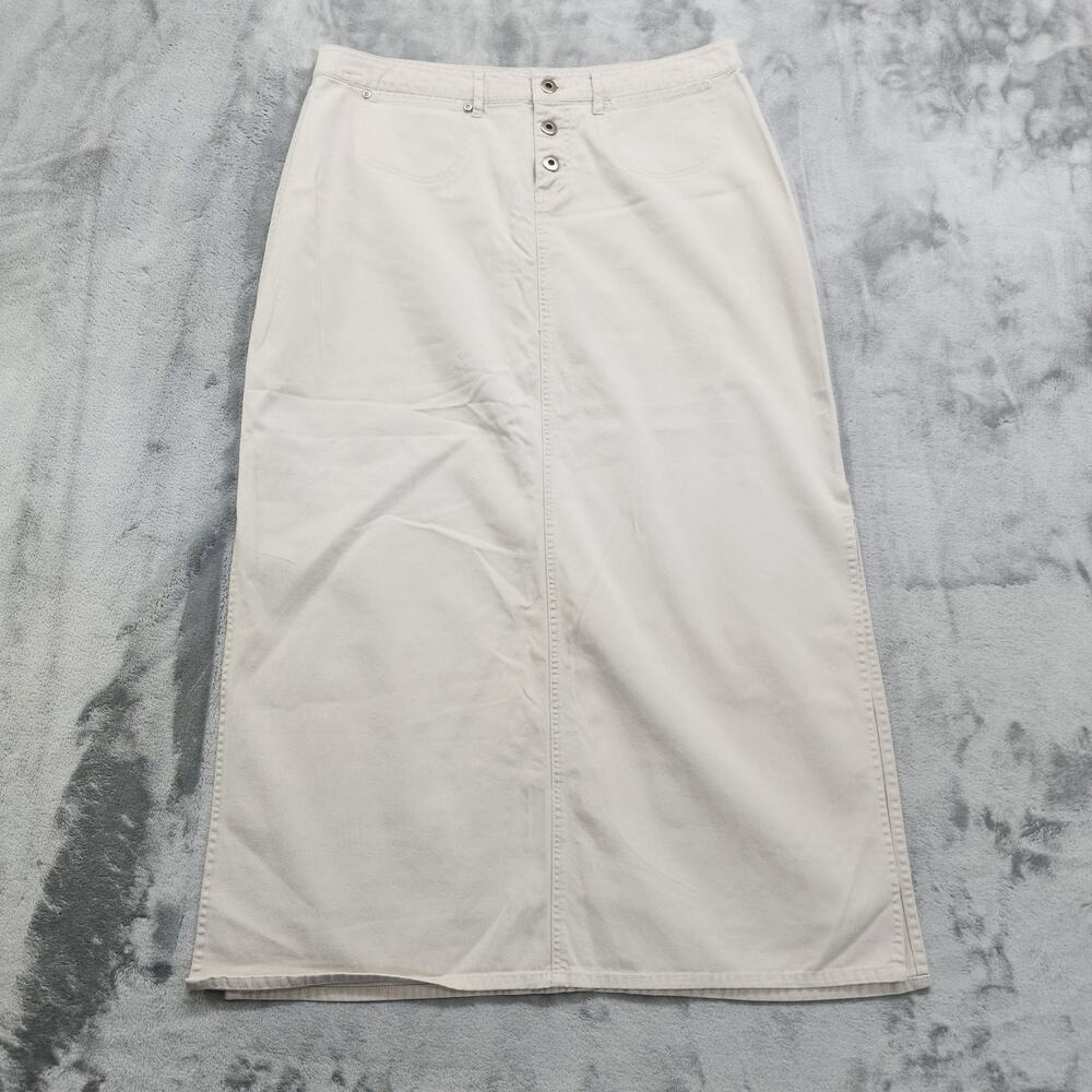 Vintage Y2K Tangents Skirt Size 13/14 Tan Khaki Midi Side Slit Hip‎ Hop Skater